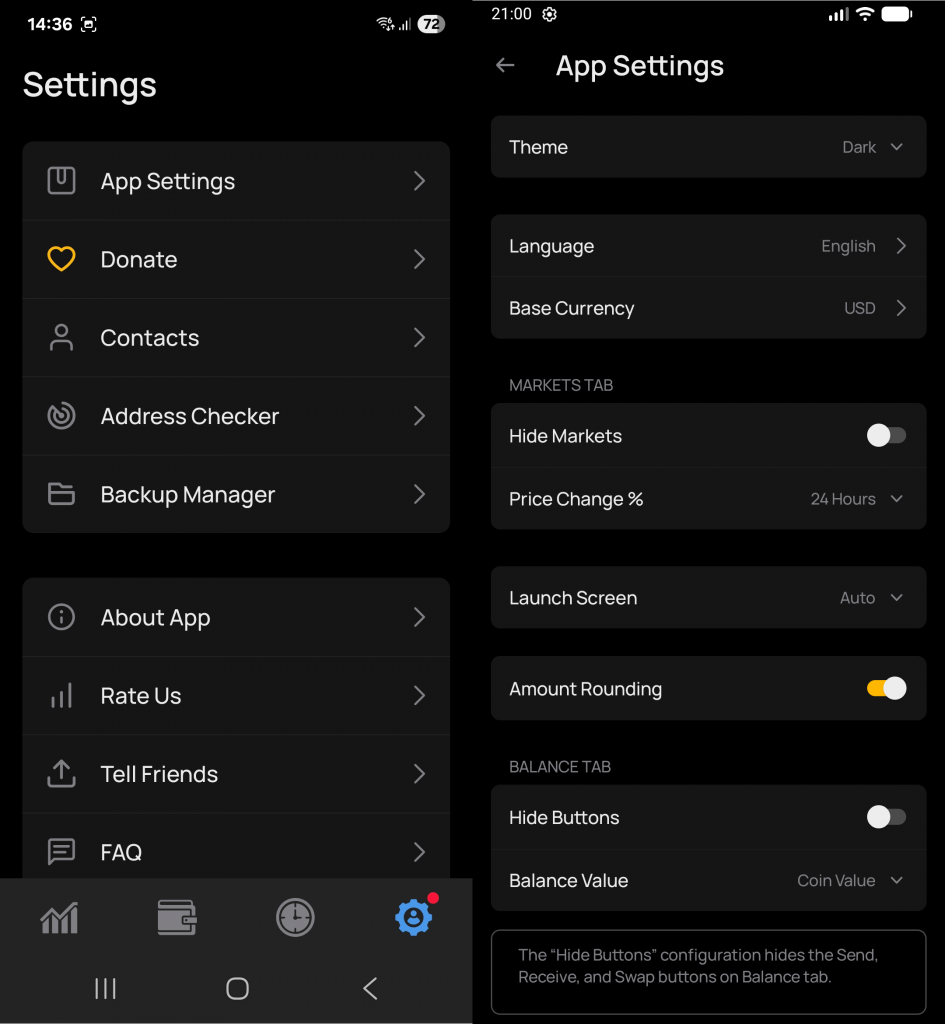 User Account Features